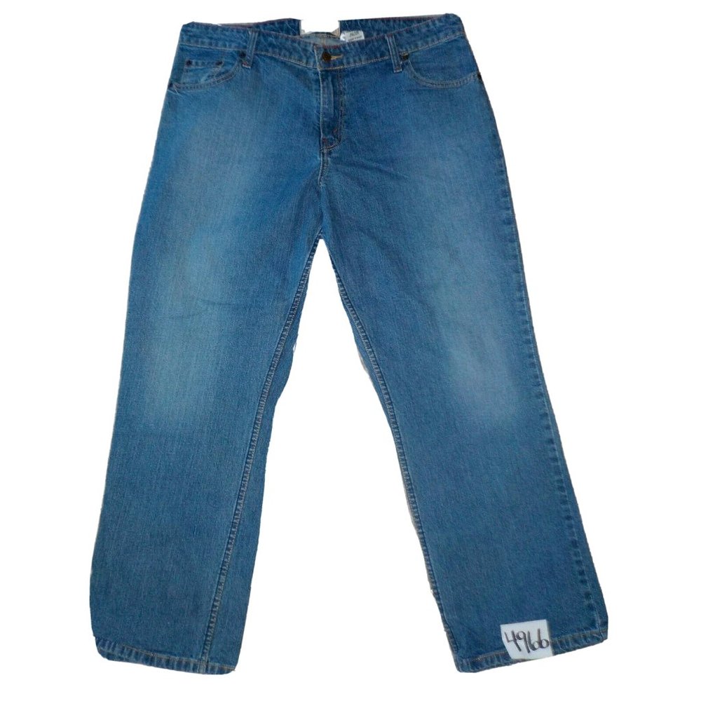 Levis Straight Leg Blue Denim Jeans Midrise Misses Short (36 x 30)